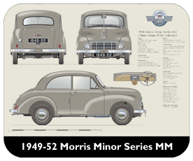 Morris Minor Series MM 1949-52 Place Mat, Small